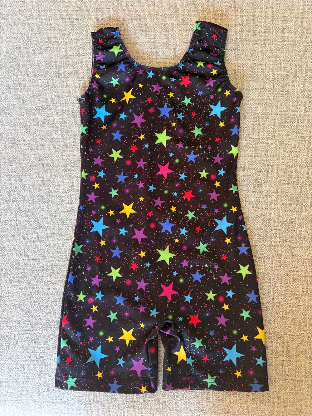 Girls' Black Star Print Leotard